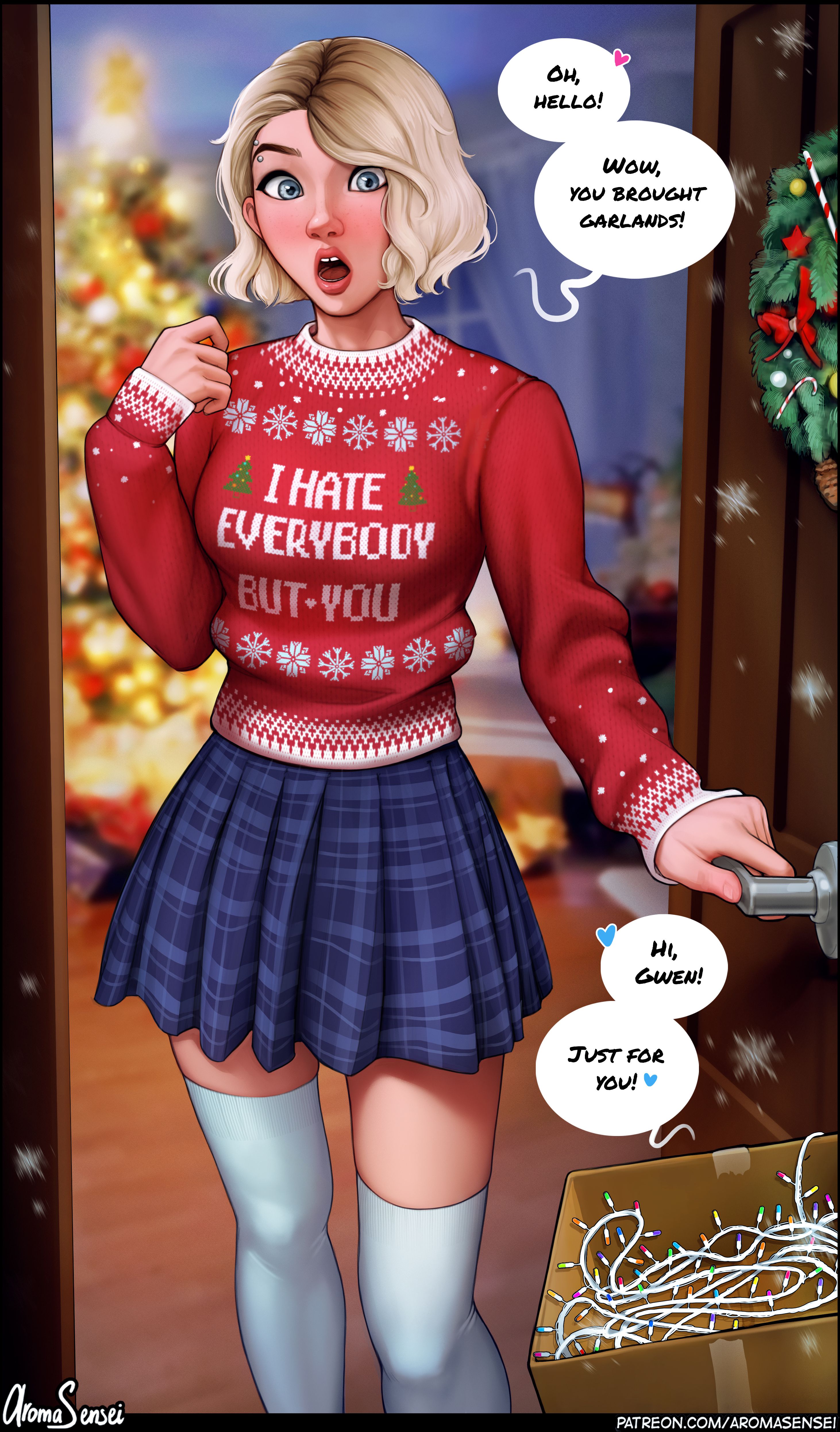 Gwen Celebrates Christmas (Spider-Man) [Aroma Sensei] 1.1 . Gwen Celebrates Christmas - Straight - Chapter 1 (Spider-Man) [Aroma Sensei] – page 1