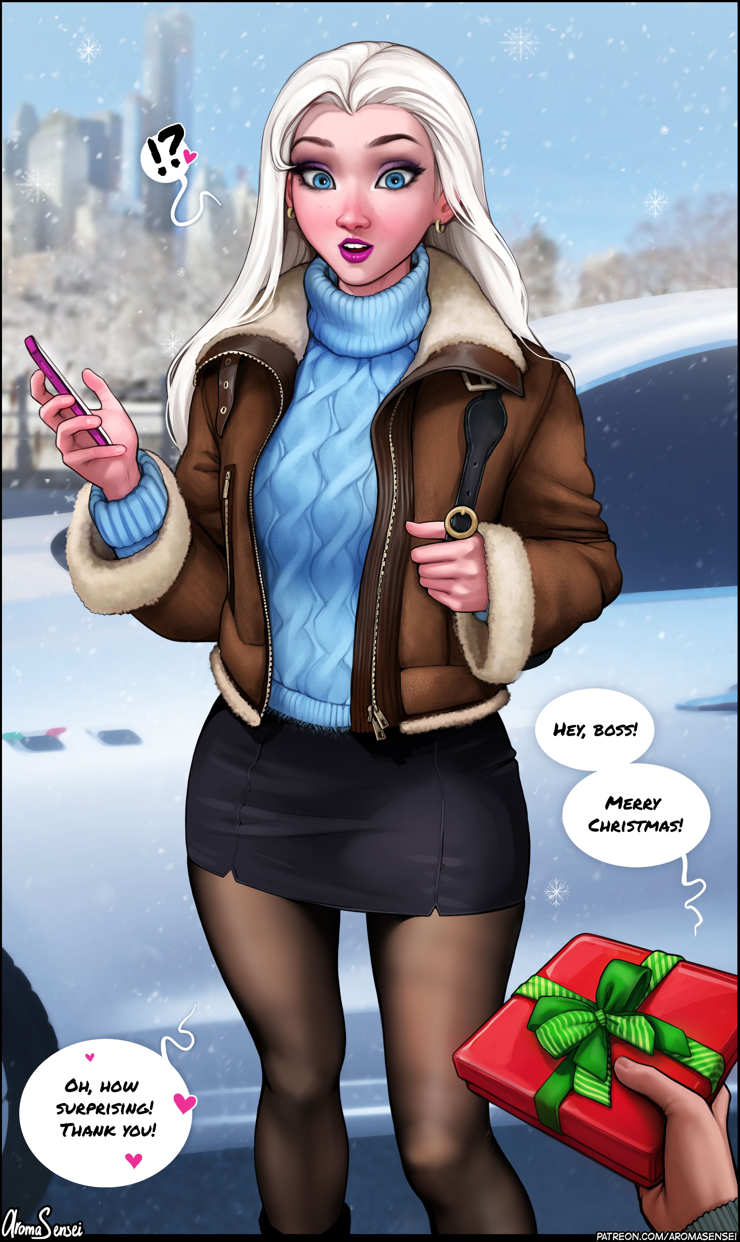 X-Mas Present For Elsa (Frozen) [Aroma Sensei] 1.2 . X-Mas Present For Elsa - Shemale - Chapter 1 (Frozen) [Aroma Sensei] – page 1