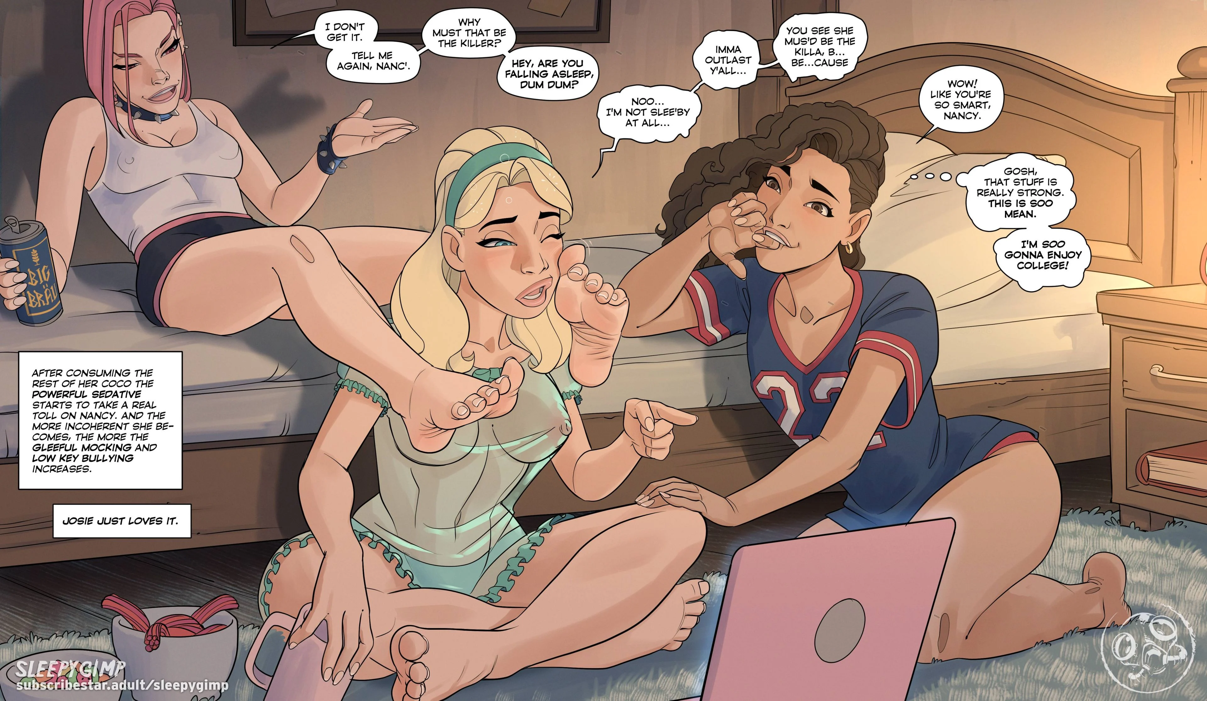 Nancy Templeton – Slumber Party Mystery [Sleepy Gimp] 1 . Nancy Templeton - Slumber Party Mystery - Chapter 1 [Sleepy Gimp] – page 9
