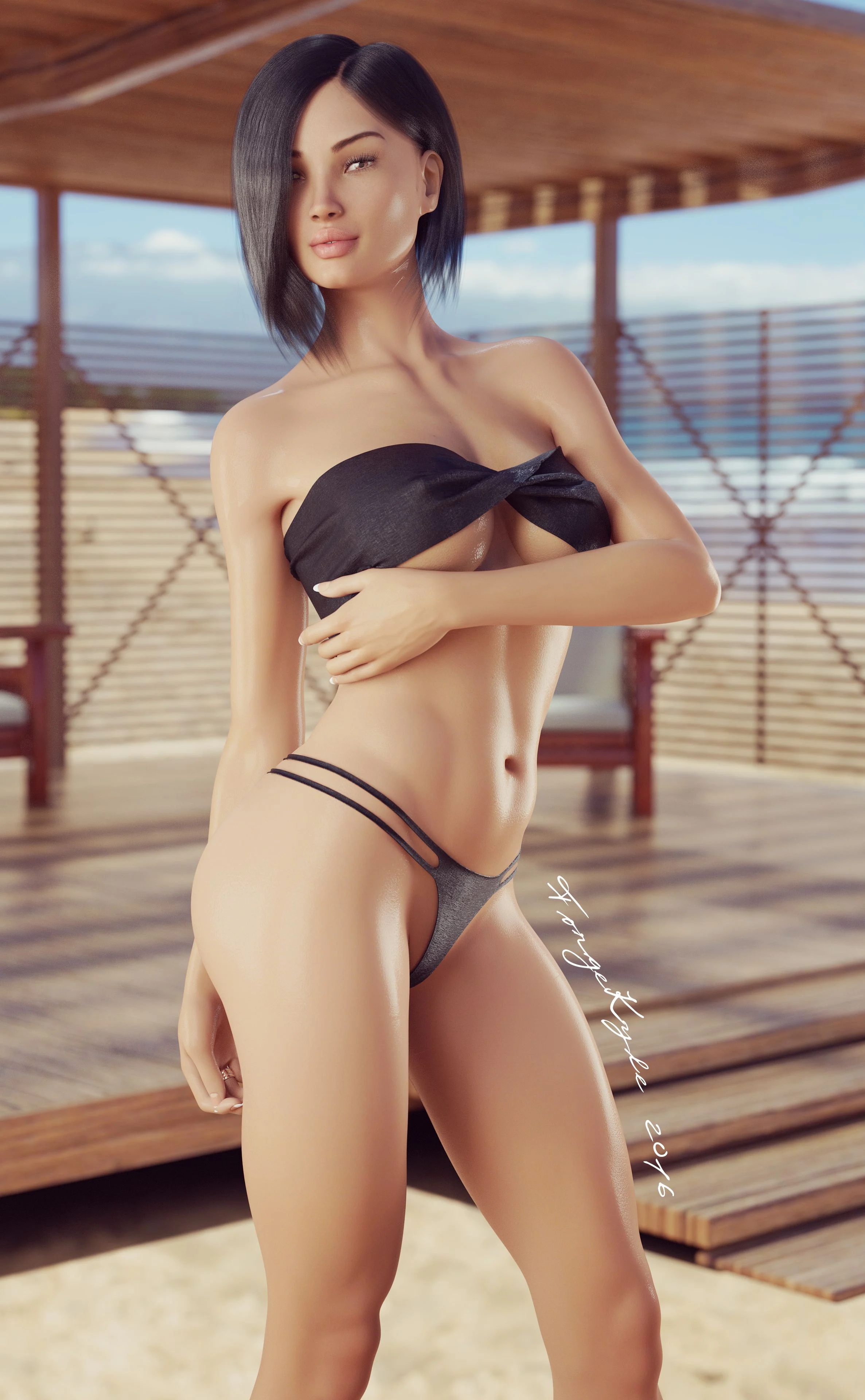 Artworks and Misc. Content [Forged3DX] Megan At The Beach – page 1