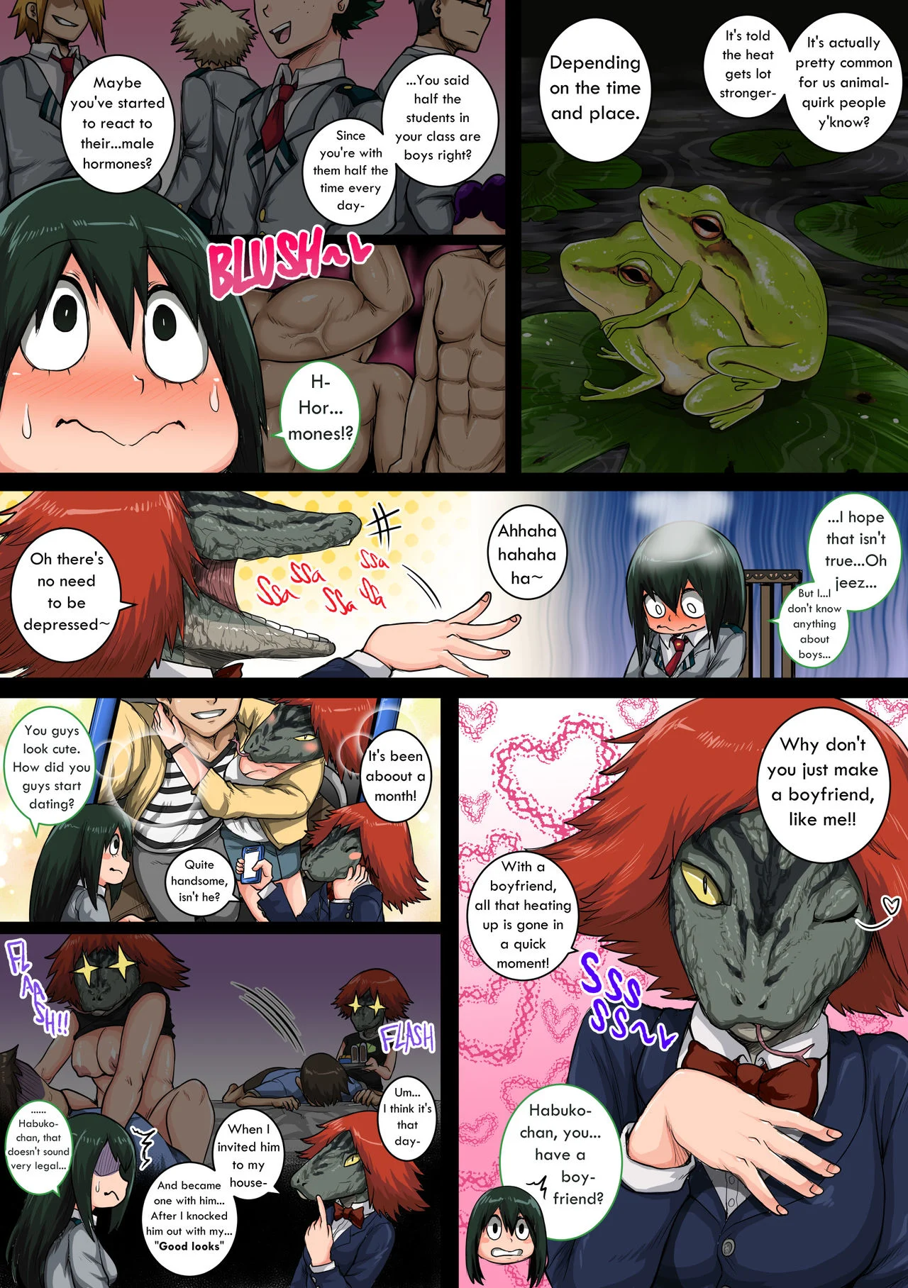 My Harem Academia (Boku No Hero Academia) [Juna Juna Juice] 6 . My Harem Academia - The Frog Girl With Animal Instincts - Chapter 6 (Boku No Hero Academia) [Juna Juna Juice] – page 9
