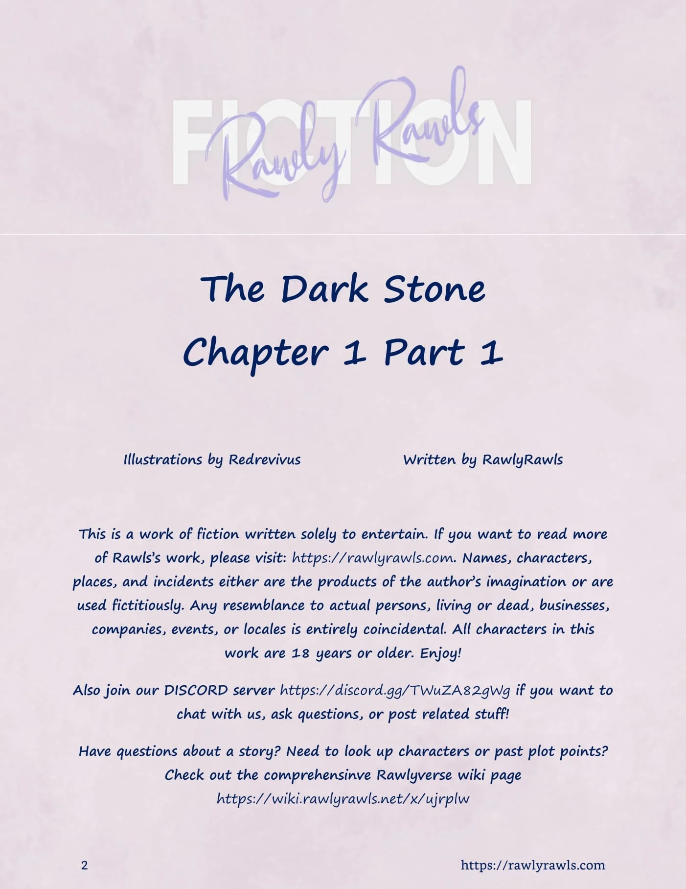 The Dark Stone [RawlyRawls , Redrevivus] 1.1 . The Dark Stone - Chapter 1 - Part 1 [RawlyRawls , Redrevivus] – page 2