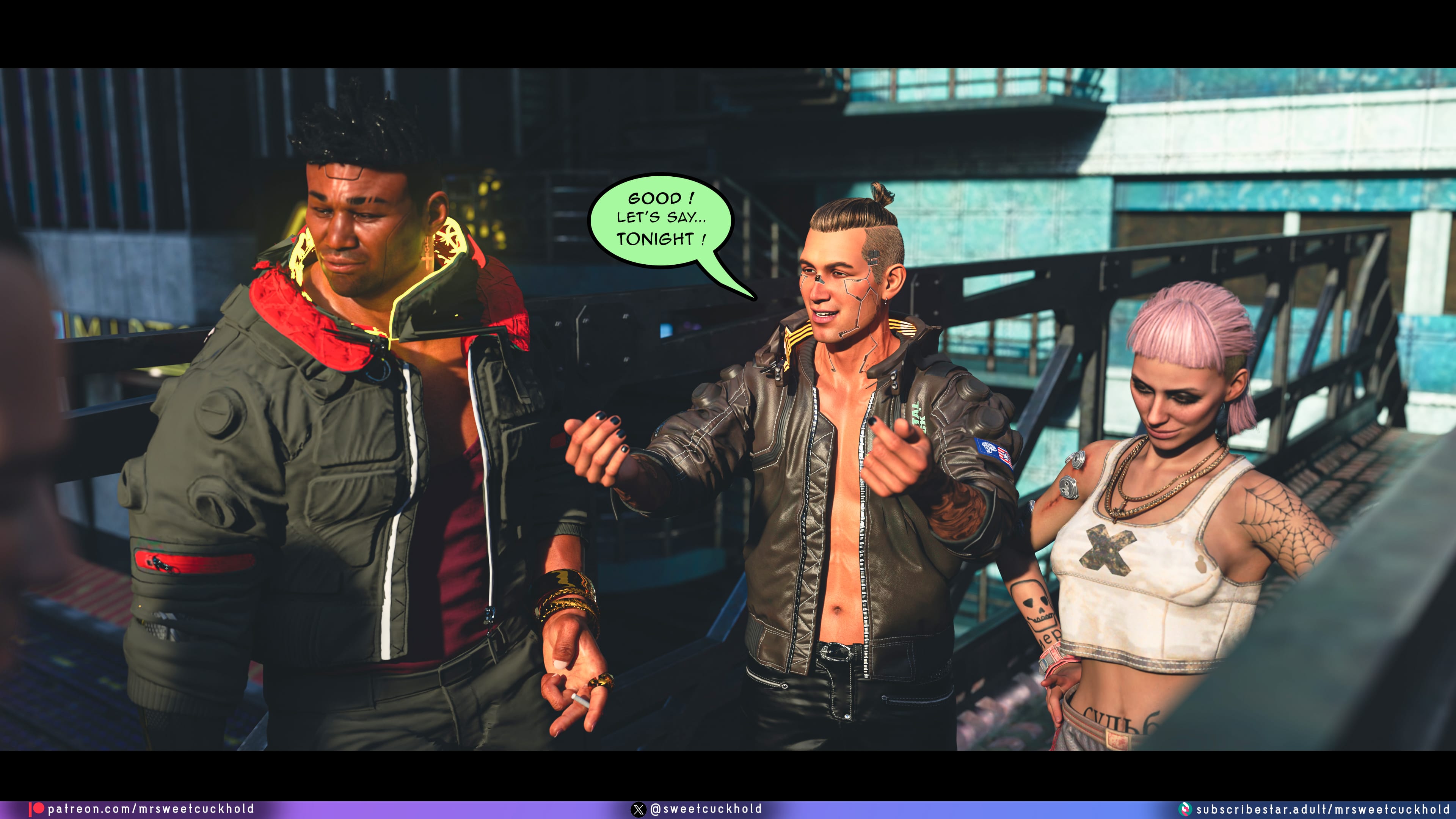 Street Corruption (Cyberpunk 2077) [Mr.SweetCuckhold] 2 . Street Corruption - Chapter 2 (Cyberpunk 2077) [Mr.SweetCuckhold] – page 54
