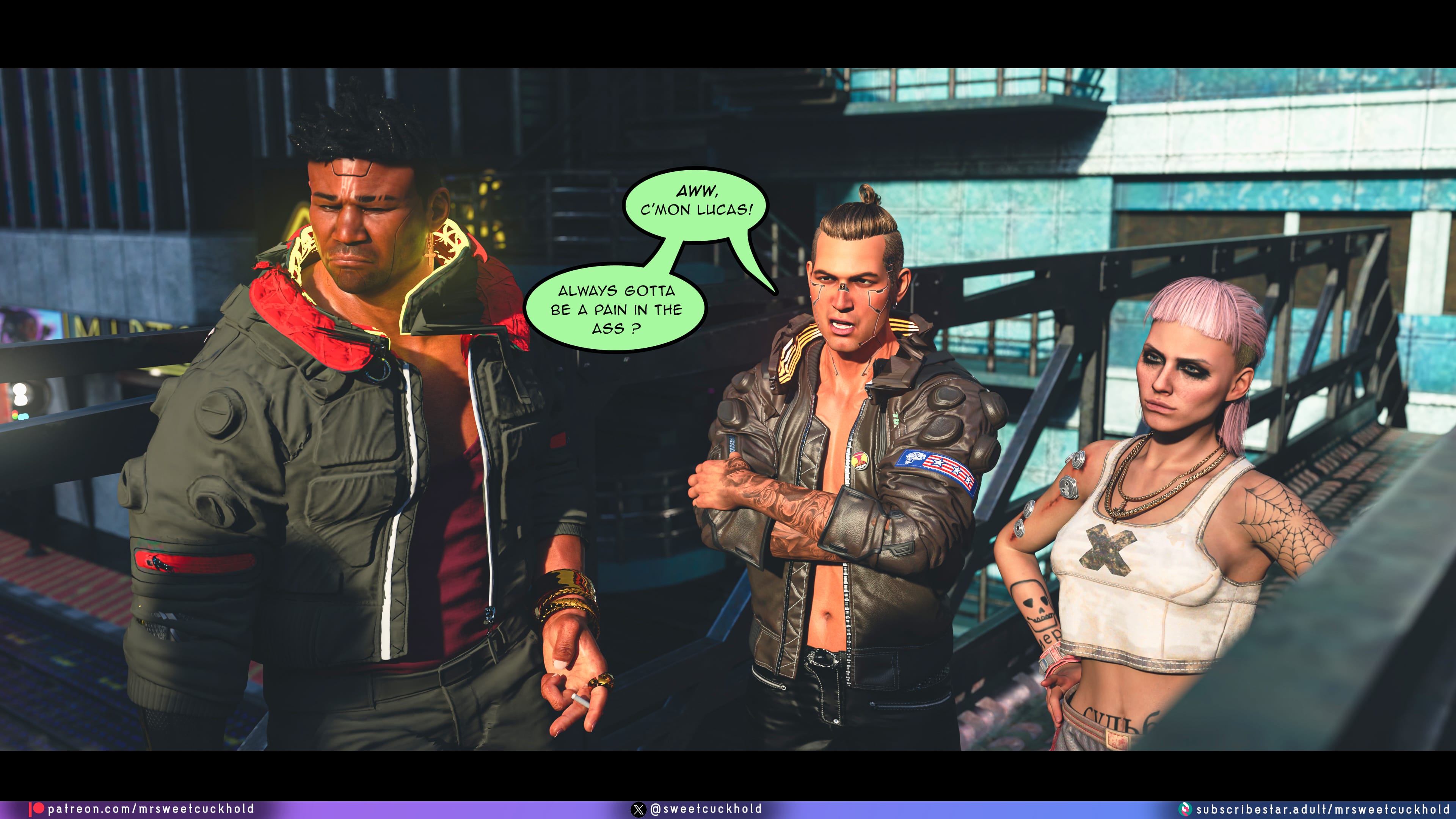 Street Corruption (Cyberpunk 2077) [Mr.SweetCuckhold] 2 . Street Corruption - Chapter 2 (Cyberpunk 2077) [Mr.SweetCuckhold] – page 57
