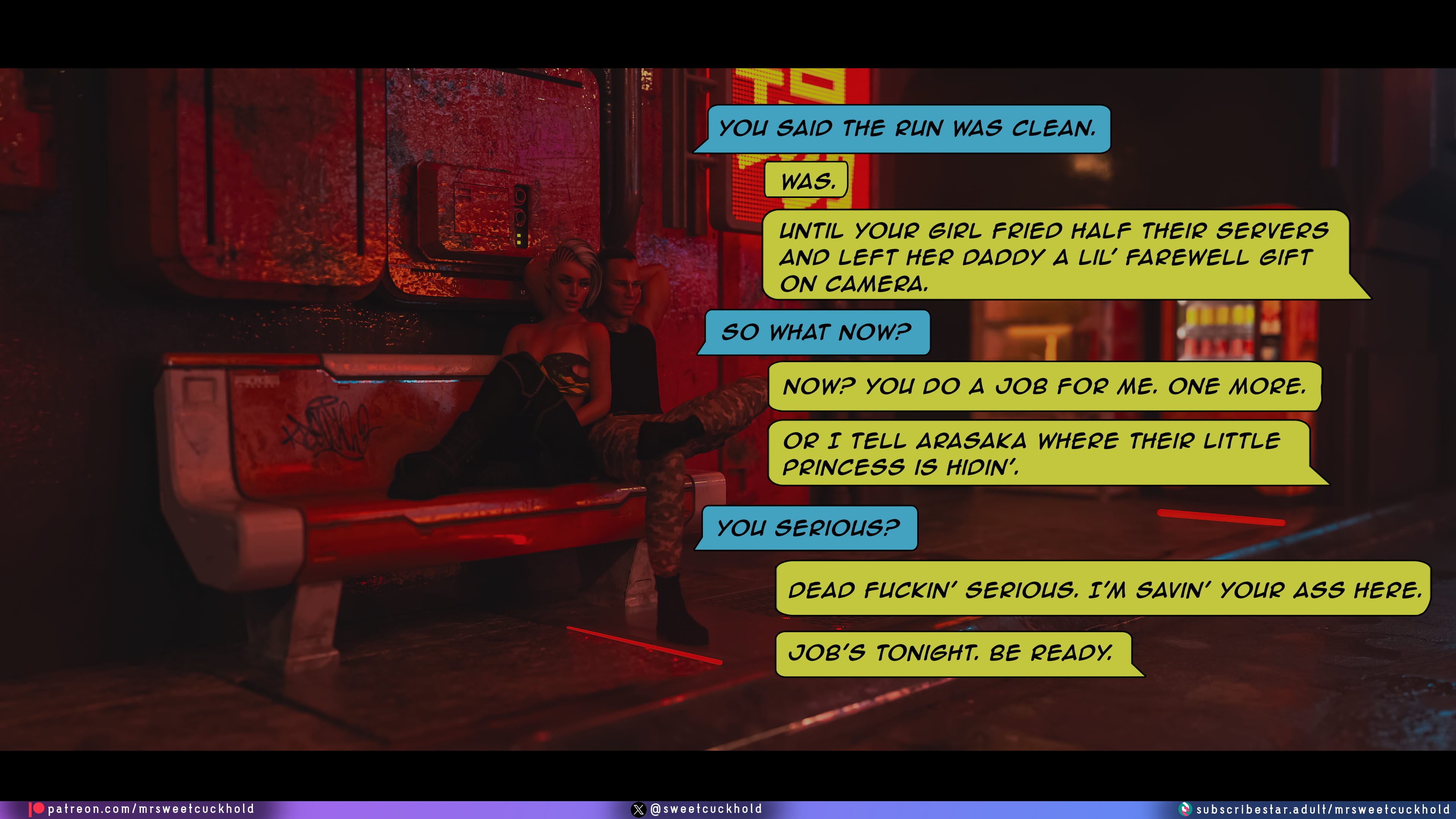 Street Corruption (Cyberpunk 2077) [Mr.SweetCuckhold] 3 . Street Corruption - Chapter 3 (Cyberpunk 2077) [Mr.SweetCuckhold] – page 37