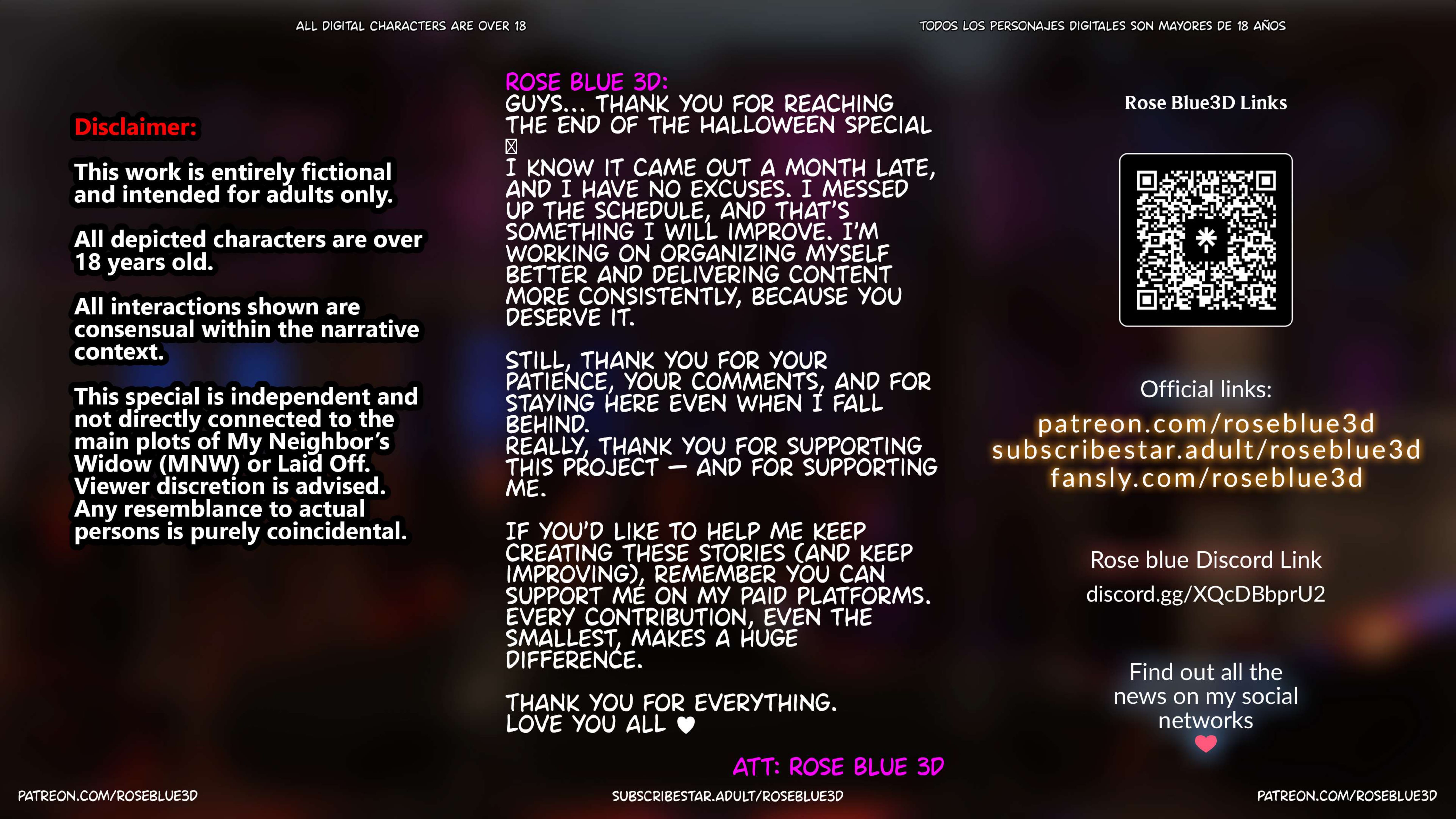 My Neighbor’s Widow [Rose Blue 3D] 47.5 . My Neighbor's Widow - Halloween Special - Chapter 47.5 [Rose Blue 3D] – page 86