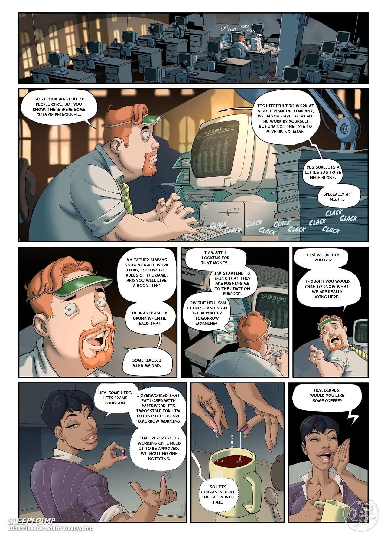 Poor Footboy Johnson in Back To Rehab [Sleepy Gimp] 2 . Downsizing - Chapter 2 [Sleepy Gimp] – page 8