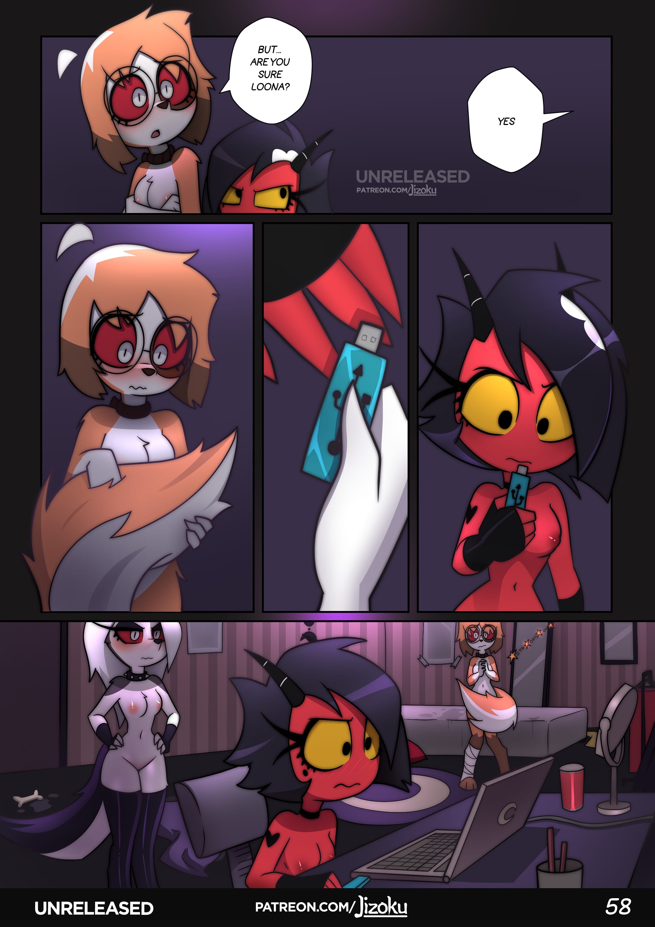 A Night With Loona (Helluva Boss) [Jizoku] 2 . A Night With Loona - Chapter 2 (Helluva Boss) [Jizoku] – page 59