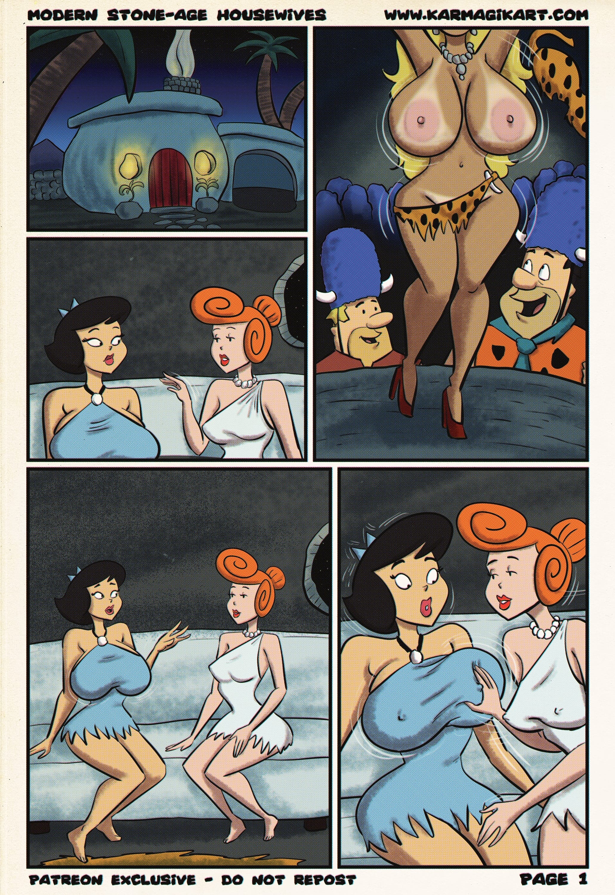 Modern Stone-Age Housewives (The Flintstones) [Karmagik] 1.5 . Modern Stone-Age Housewives - Textless - Chapter 1 (The Flintstones) [Karmagik] – page 1