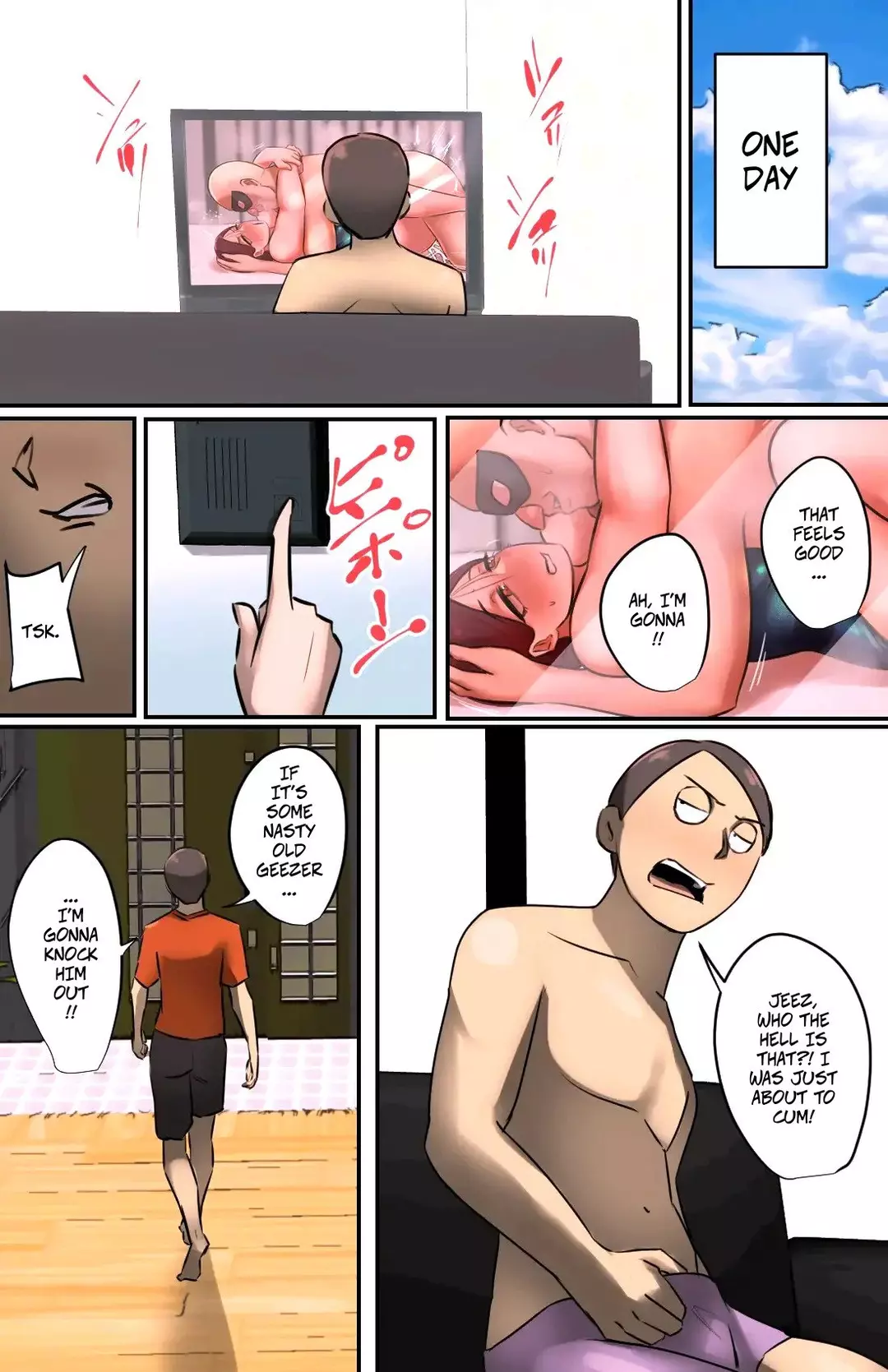 A Saleswoman Interrupted Me While I Was Jerking-Off — Genkan o Aketara Iru Kanyuu Oba-san – page 3