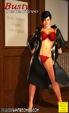 Busty Detective [BlackonWhite3D] rule 34 porn comic cover