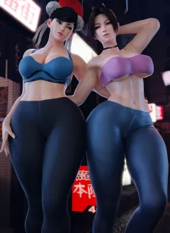 Chun Li &amp; Mai Shiranui (Street Fighter, King of Fighters) [PervertMuffinMajima] rule 34 porn comic cover