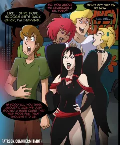 Shaggy and Fred party with the Hex girls (Scooby Doo) [Hermit Moth] rule 34 porn comic cover