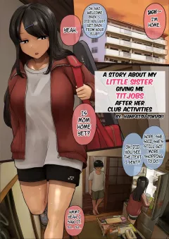 Bukatsu Kara Kaettekita Imouto ni Paizuri Shite Morau Hanashi | A Story About My Little Sister Giving Me Titjobs After Her Club Activities rule 34 porn comic cover