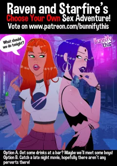 Raven and Starfire's Night Out CYOA Comic (Teen Titans) [Bunnify This] rule 34 porn comic cover