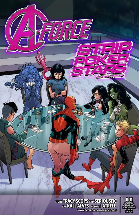 A-Force Strip Poker Stars (Spider-Man , The Avengers) [Tracy Scops] rule 34 porn comic cover
