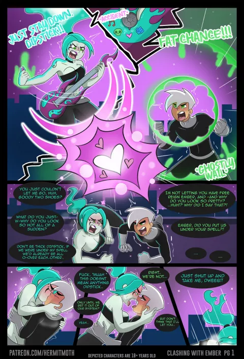 Clashing with Ember McLaine (Danny Phantom) [Hermit Moth] rule 34 porn comic cover