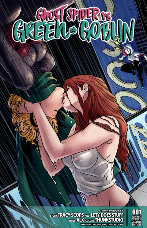 Ghost Spider VS. Green Goblin (Spider-Man) [Tracy Scops] rule 34 porn comic cover