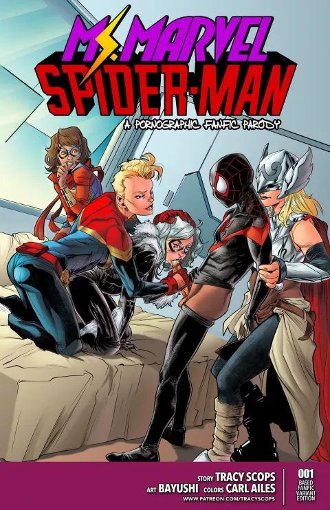 Kamala And Miles (Captain Marvel , Spider-Man) [Tracy Scops] rule 34 porn comic cover