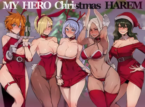 MY HERO Christmas HAREM (My Hero Academia) [Ratatatat74] rule 34 porn comic cover
