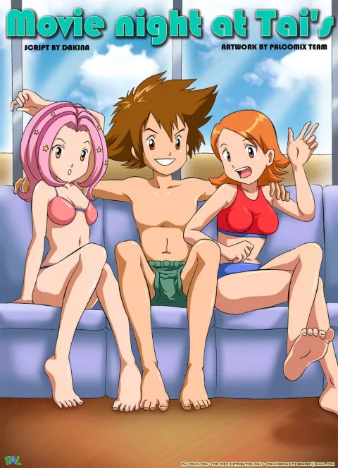 Movie Night At Tai’s (Digimon) [PalComix] rule 34 porn comic cover
