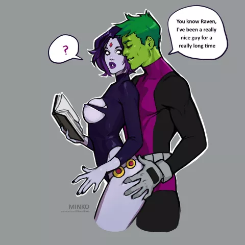 Raven and Beast Boy (Teen Titans) [Olena Minko] rule 34 porn comic cover