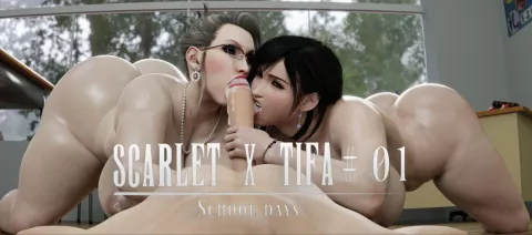 Scarlet X Tifa (Final Fantasy VII) [PervertMuffinMajima] rule 34 porn comic cover