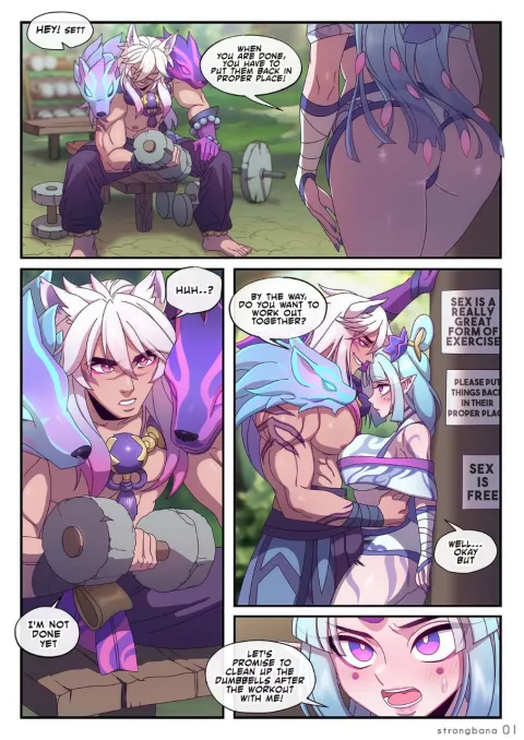 Sett x Soraka spirit blossom (League of Legends) [Strong Bana] rule 34 porn comic cover