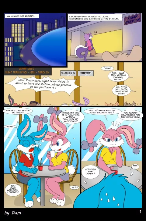 Toons On A Train (Tiny Toon Adventures) [Dam] rule 34 porn comic cover