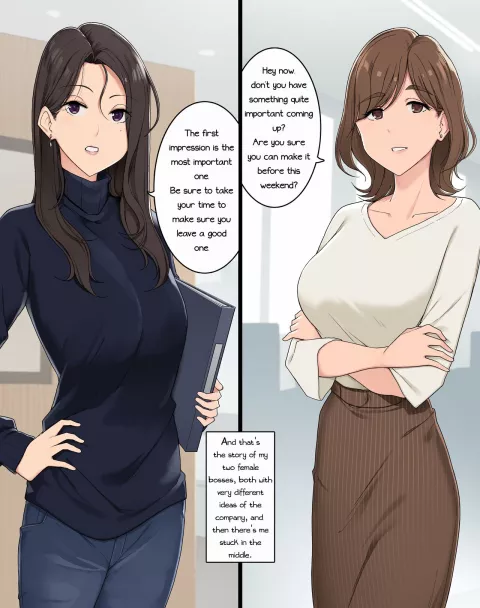 Two female bosses blame from both sides [Wakamatsu] rule 34 porn comic cover