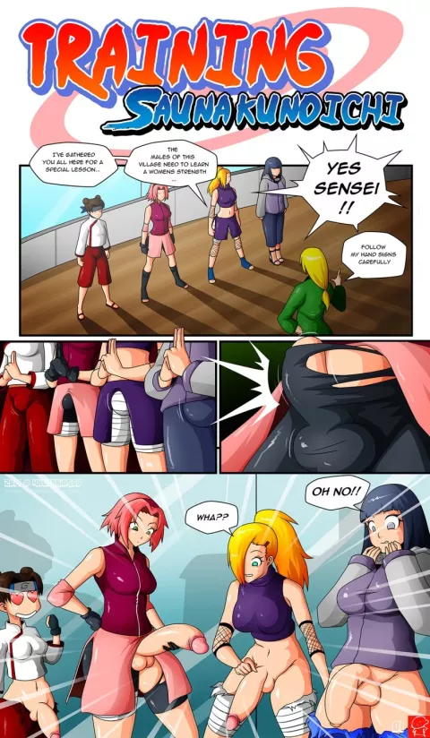 Training Sauna Kunoichi (Naruto) [WitchKing00] rule 34 porn comic cover