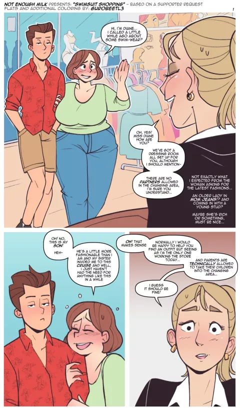 Swimsuit Shopping [NotEnoughMilk] rule 34 porn comic cover