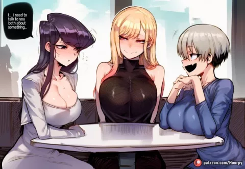 Komi X Marin X Uzaki Blacked porn comic rule 34 porn comic cover